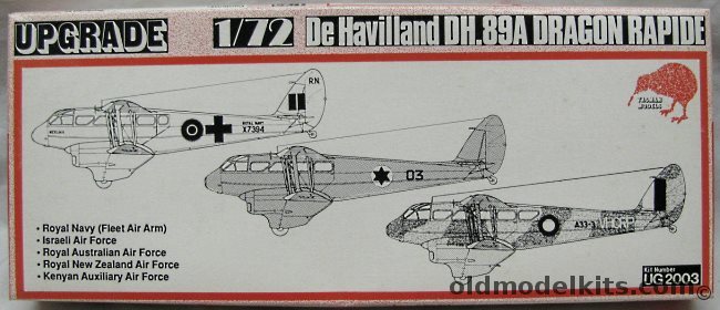 Tasman 1/72 DH-89 Dragon Rapide Upgrade - With Vac Canopy / white metal / rigging wire / 5 decals - Royal Navy  Fleet Air Arm / Israeli Air Force / Royal Australian Air Force RAAF / Royal New Zealand Air Force RNZAF / Kenyan Aux. Air Force, UG2003 plastic model kit
